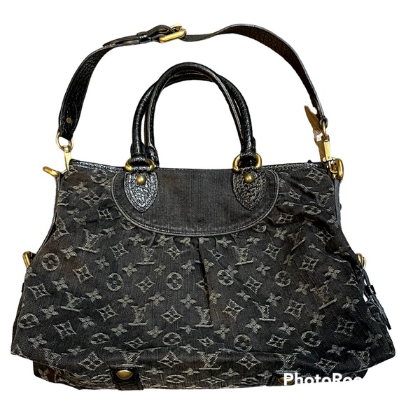 Authentic Louis Vuitton Denim Monogram Neo Cabby MM Black - Picture 3 of 16